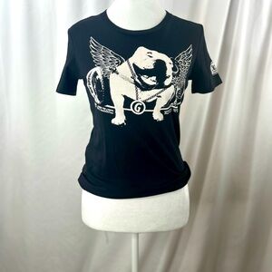 Griffin the Bulldog Black Graphic T Shirt size Medium EUC made by 207 Brand